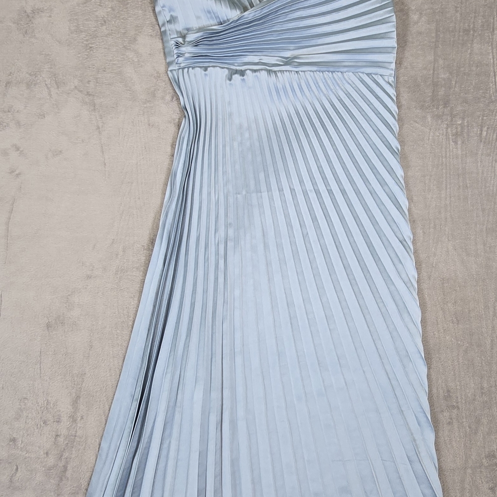 Sam Edelman Asymmetrical Blue Pleated Dress - Picture 3 of 12